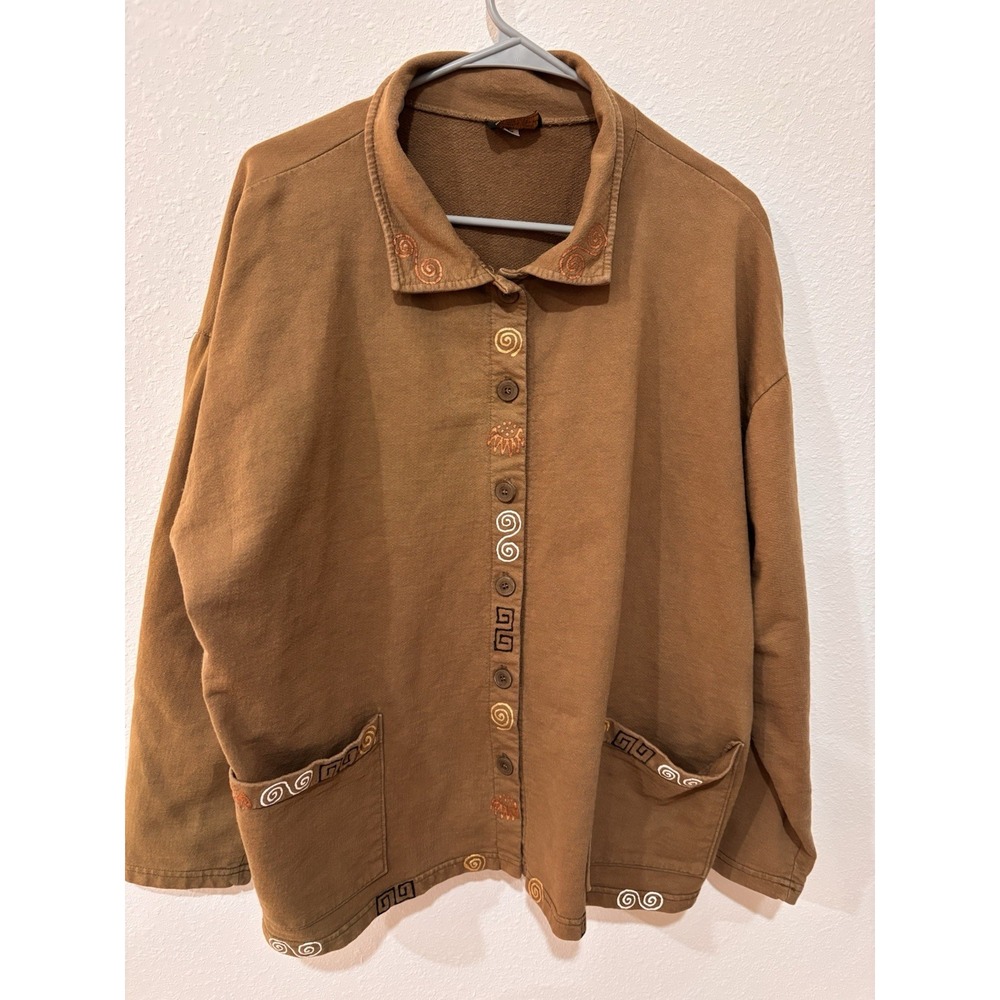 Babytoes Cotton Olive Barn Jacket Sz XL Chore Coat Gorpcore Whimsigoth Lagenlook - Picture 7 of 16